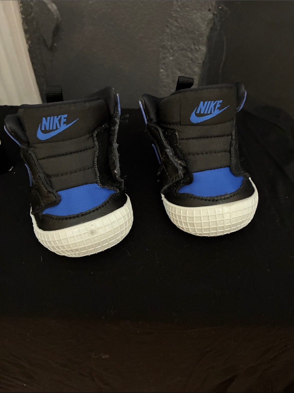 Nike Kids Black and Blue Slip-On Sneakers